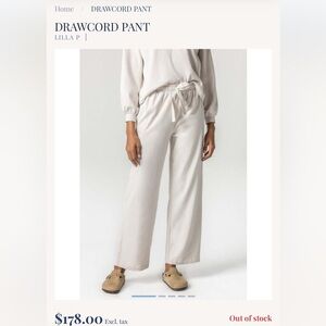 Lilla P Women's Alabaster Drawcord Pant